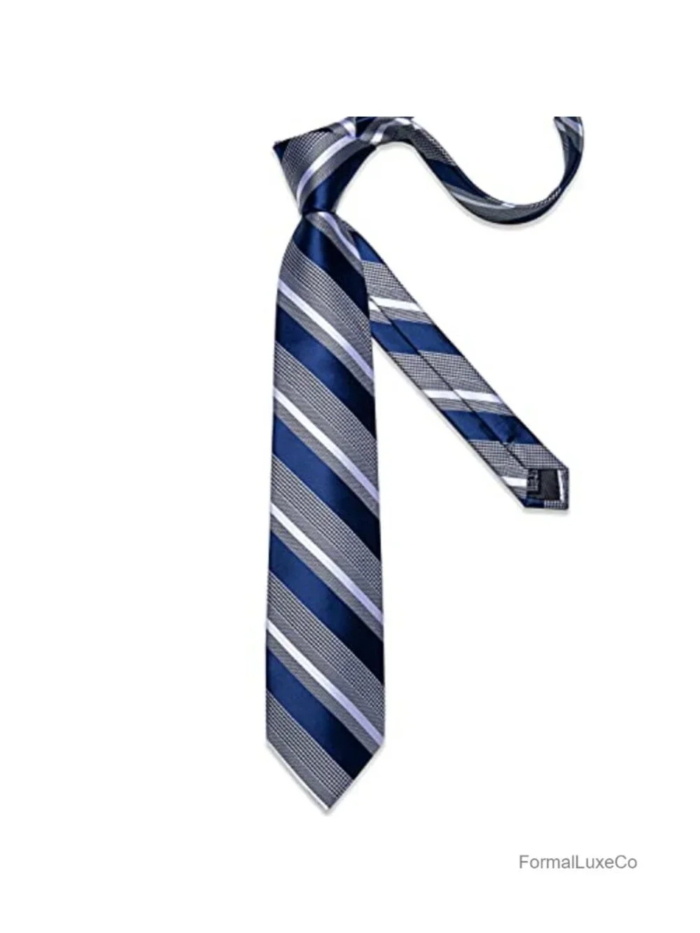 Silk Necktie & Pocket Square Set with Cufflinks & Tie Clip, Formal Wedding Gift
